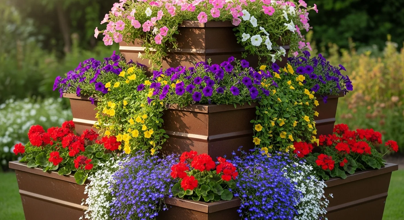 Клумбы Ступени Окрашенные